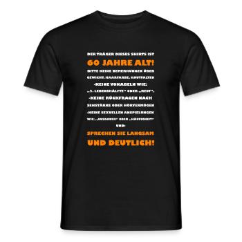 Geschenk zum 60. Geburtstag: Träger 60 - Männer T-Shirt - Schwarz - Vorne - AI Model Male 178 light (178cm)