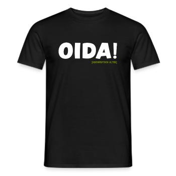 Oida Alter Dialekt lustiger Spruch bayrisch - Männer T-Shirt - Schwarz - Vorne - AI Model Male 178 light (178cm)