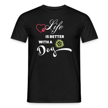 Hund Hundefreunde cooler Hund Geschenkidee - Männer T-Shirt - Schwarz - Vorne - AI Model Male 178 light (178cm)