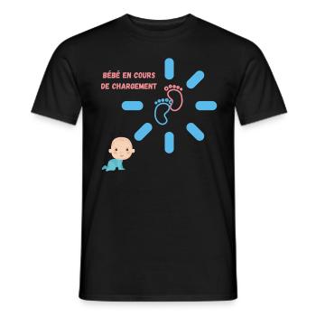BEBE EN COURS DE CHARGEMENT - T-shirt homme - noir - Devant - AI Model Male 178 light (178cm)