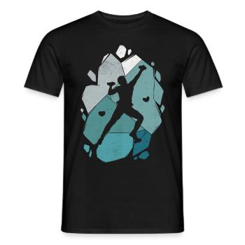 Climbing Bouldering Mountaineers Climbers Boulder - Men's T-Shirt - black - Front - AI Model Male 178 light (178cm)