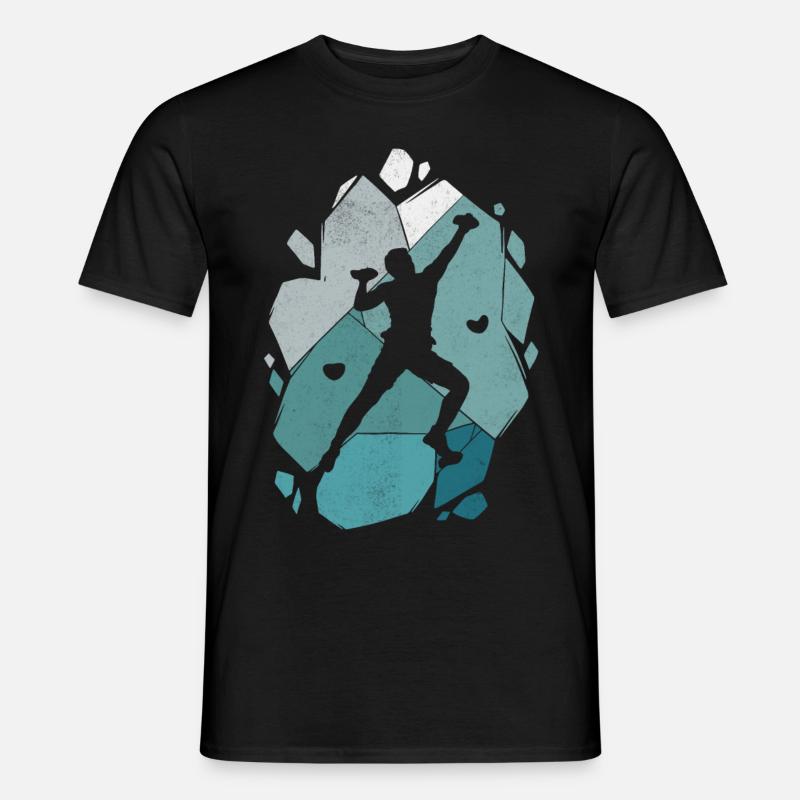 Klettern Bouldern Bergsteiger Kletterer Boulder - Männer T-Shirt - Schwarz