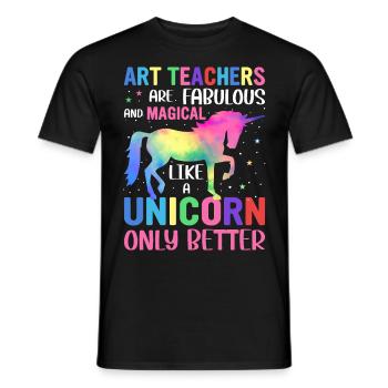 Les professeurs d’art sont fabuleux et magiques comme une licorne - T-shirt homme - noir - Devant - AI Model Male 178 light (178cm)