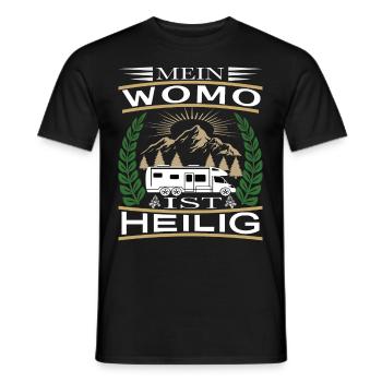 MEIN WOMO IST HEILIG - camping - Männer T-Shirt - Schwarz - Vorne - AI Model Male 178 light (178cm)
