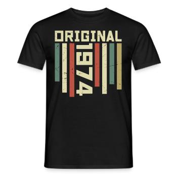 1974 Cadeau Rétro 1974 Cadeau Anniversaire 50 ans - T-shirt homme - noir - Devant - AI Model Male 178 light (178cm)