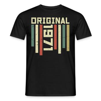 1971 Cadeau Rétro 1971 Cadeau Anniversaire 53 ans - T-shirt homme - noir - Devant - AI Model Male 178 light (178cm)