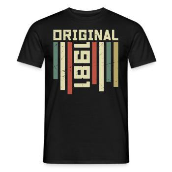 1981 Cadeau Rétro 1981 Cadeau Anniversaire 43 ans - T-shirt homme - noir - Devant - AI Model Male 178 light (178cm)
