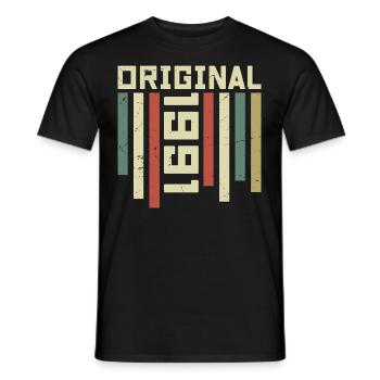 1991 Cadeau Rétro 1991 Cadeau Anniversaire 33 ans - T-shirt homme - noir - Devant - AI Model Male 178 light (178cm)