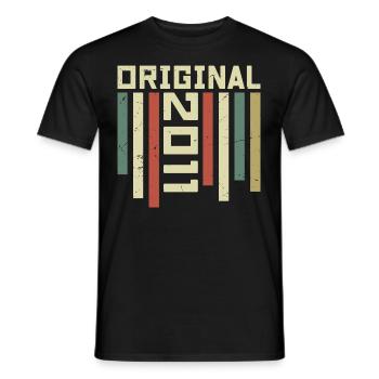 2011 Retro Geschenk 2011 13 Jahre Jubiläum Geschenk - Männer T-Shirt - Schwarz - Vorne - AI Model Male 178 light (178cm)