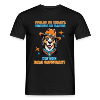 Fueled by treats, driven by barks, I'm the dog cow - Men's T-Shirt - black - Front - AI Model Male 178 light (178cm)