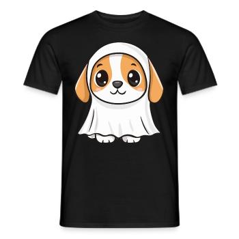 Beagle Hund Halloween Lustig Geist - Männer T-Shirt - Schwarz - Vorne - AI Model Male 178 light (178cm)