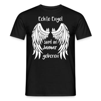 Engel Januar Geburtstag Geschenk Monat Flügel - Männer T-Shirt - Schwarz - Vorne - AI Model Male 178 light (178cm)
