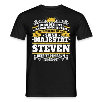 Seine Majestät Steven - Männer T-Shirt - Schwarz - Vorne - AI Model Male 178 light (178cm)