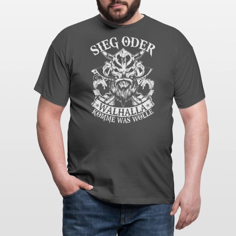 Sieg oder Walhalla, Germanen, Krieg, Kampf Männer T-Shirt
