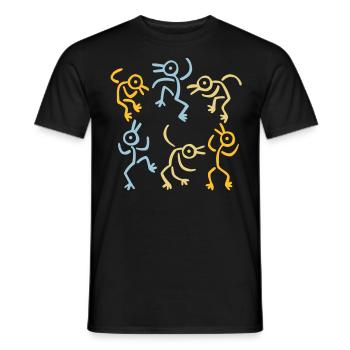 Tanzende Vögel Männer 3 Farben von Cheerful - Männer T-Shirt - Schwarz - Vorne - AI Model Male 178 light (178cm)