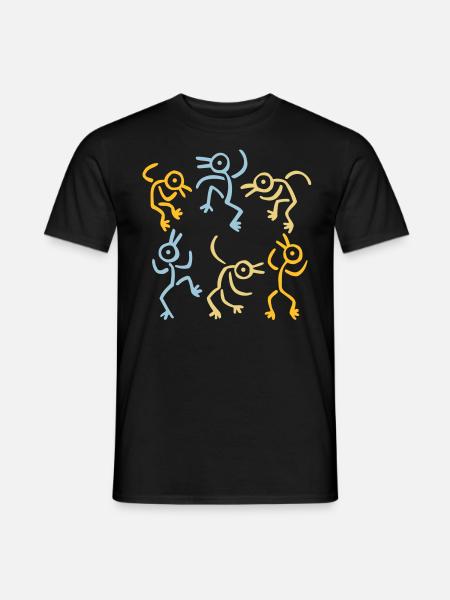 Hommes-Oiseaux qui dansent 3 Couleurs par Cheerful - T-shirt homme - noir
