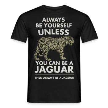 Jaguar Safari Cat Leopard Animal Panther Gift - Men's T-Shirt - black - Front - AI Model Male 178 light (178cm)
