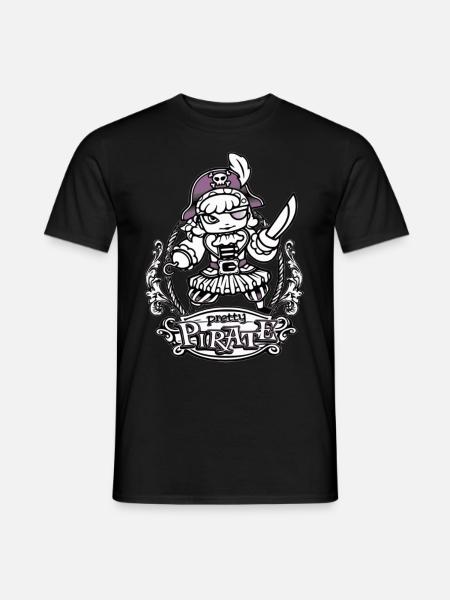 Pretty Pirate b / w - Men's T-Shirt - black