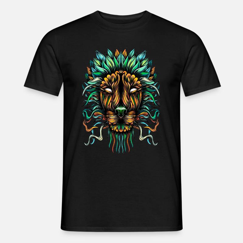 Löwe-Farbe - Männer T-Shirt - Schwarz