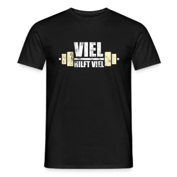 Bodybuilding - Viel hilft viel - Männer T-Shirt - Schwarz - Vorne - AI Model Male 178 light (178cm)