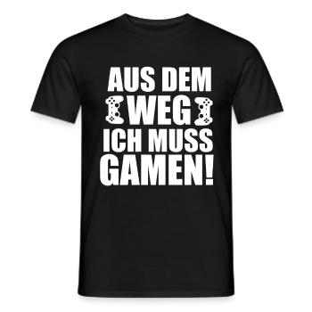 Aus dem Weg Gamer Shirt - Männer T-Shirt - Schwarz - Vorne - AI Model Male 178 light (178cm)