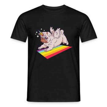 Mobs Einhorn Flügel Regenbogen Tshirt Geschenk - Männer T-Shirt - Schwarz - Vorne - AI Model Male 178 light (178cm)