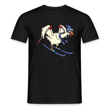 Goose Ski Holiday T-Shirt Gift Funny Skiing Driving - Men's T-Shirt - black - Front - AI Model Male 178 light (178cm)