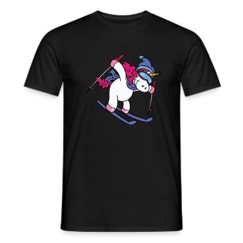 Cadeau de t-shirt de vacances de ski de Licorne Amant de la Licorne - T-shirt homme - noir - Devant - AI Model Male 178 light (178cm)