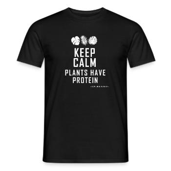 Keep calm plants have protein - Men's T-Shirt - black - Front - AI Model Male 178 light (178cm)