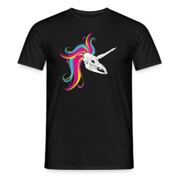 Einhorn - Licorne - Unicorn Schädel Skull - Männer T-Shirt - Schwarz - Vorne - AI Model Male 178 light (178cm)