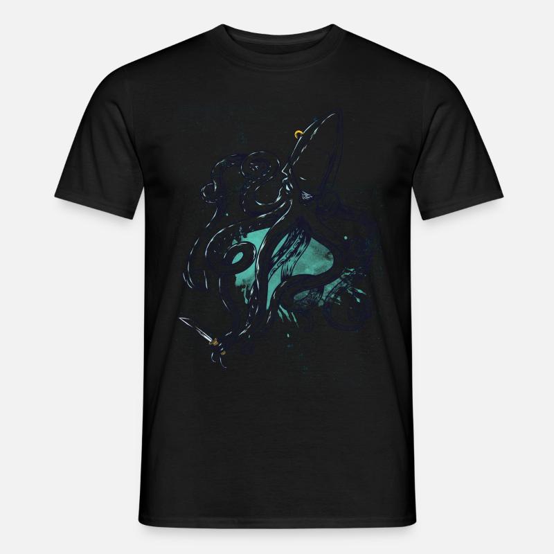 Captain Krake - Männer T-Shirt - Schwarz