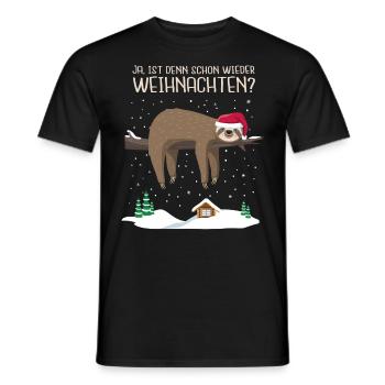 Faultier Weihnachten Sloth Christmas Geschenkidee - Männer T-Shirt - Schwarz - Vorne - AI Model Male 178 light (178cm)
