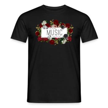 A day without music is a lost day - Men's T-Shirt - black - Front - AI Model Male 178 light (178cm)
