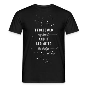 Text Art I FOLLOWED MY HEART - Men's T-Shirt - black - Front - AI Model Male 178 light (178cm)