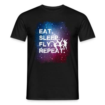 Space Skydiving Eat Sleep Fly Repeat - Men's T-Shirt - black - Front - AI Model Male 178 light (178cm)