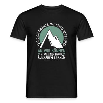 Leg dich niemals mit einem Kletterer an - Männer T-Shirt - Schwarz - Vorne - AI Model Male 178 light (178cm)
