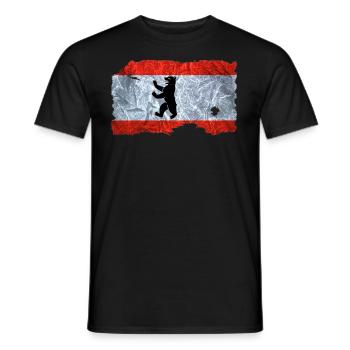 Berlin flag / flag vintage used look - Men's T-Shirt - black - Front - AI Model Male 178 light (178cm)