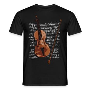 Violine auf Noten - Männer T-Shirt - Schwarz - Vorne - AI Model Male 178 light (178cm)