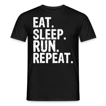 Eat Sleep Run Repeat Gift T-Shirt - Männer T-Shirt - Schwarz - Vorne - AI Model Male 178 light (178cm)