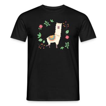 Sweet alpaca / llama - Men's T-Shirt - black - Front - AI Model Male 178 light (178cm)