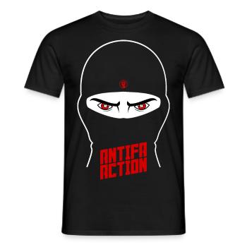 Antifa Action - Ninja (II) - Men's T-Shirt - black - Front - AI Model Male 178 light (178cm)