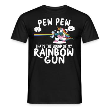 Licorne Licorne arc-en-ciel pistolet enfants - T-shirt homme - noir - Devant - AI Model Male 178 light (178cm)