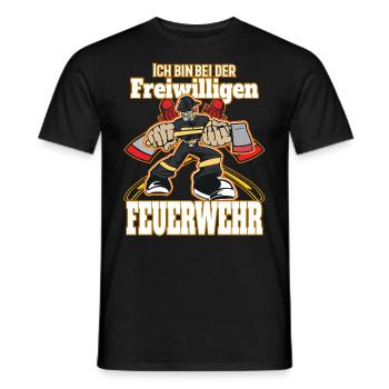 Freiwillige Feuerwehr Feuerwehrmann Kinder - Männer T-Shirt - Schwarz - Vorne - AI Model Male 178 light (178cm)