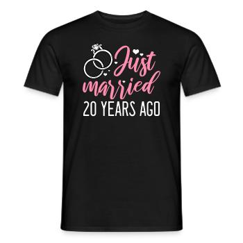 Anniversaire de mariage de 20 ans - T-shirt homme - noir - Devant - AI Model Male 178 light (178cm)