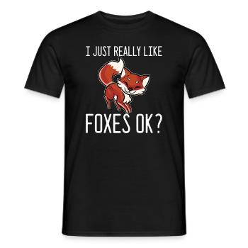 Foxes Foxes Foxes Animals - Men's T-Shirt - black - Front - AI Model Male 178 light (178cm)