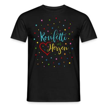 Konfetti im Herzen - Männer T-Shirt - Schwarz - Vorne - AI Model Male 178 light (178cm)