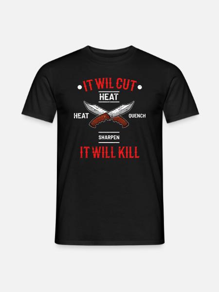 couteau forgé de forge - T-shirt homme - noir