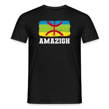 Drapeau amazigh - T-shirt homme - noir - Devant - AI Model Male 178 light (178cm)