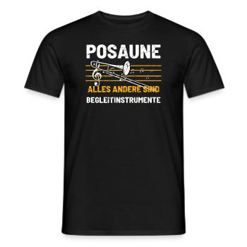 Posaune Posaunist - Männer T-Shirt - Schwarz - Vorne - AI Model Male 178 light (178cm)