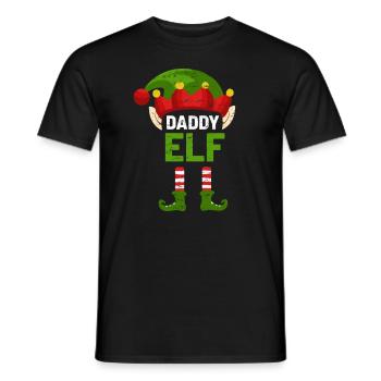 Dad Elf Christmas Costume - Men's T-Shirt - black - Front - AI Model Male 178 light (178cm)